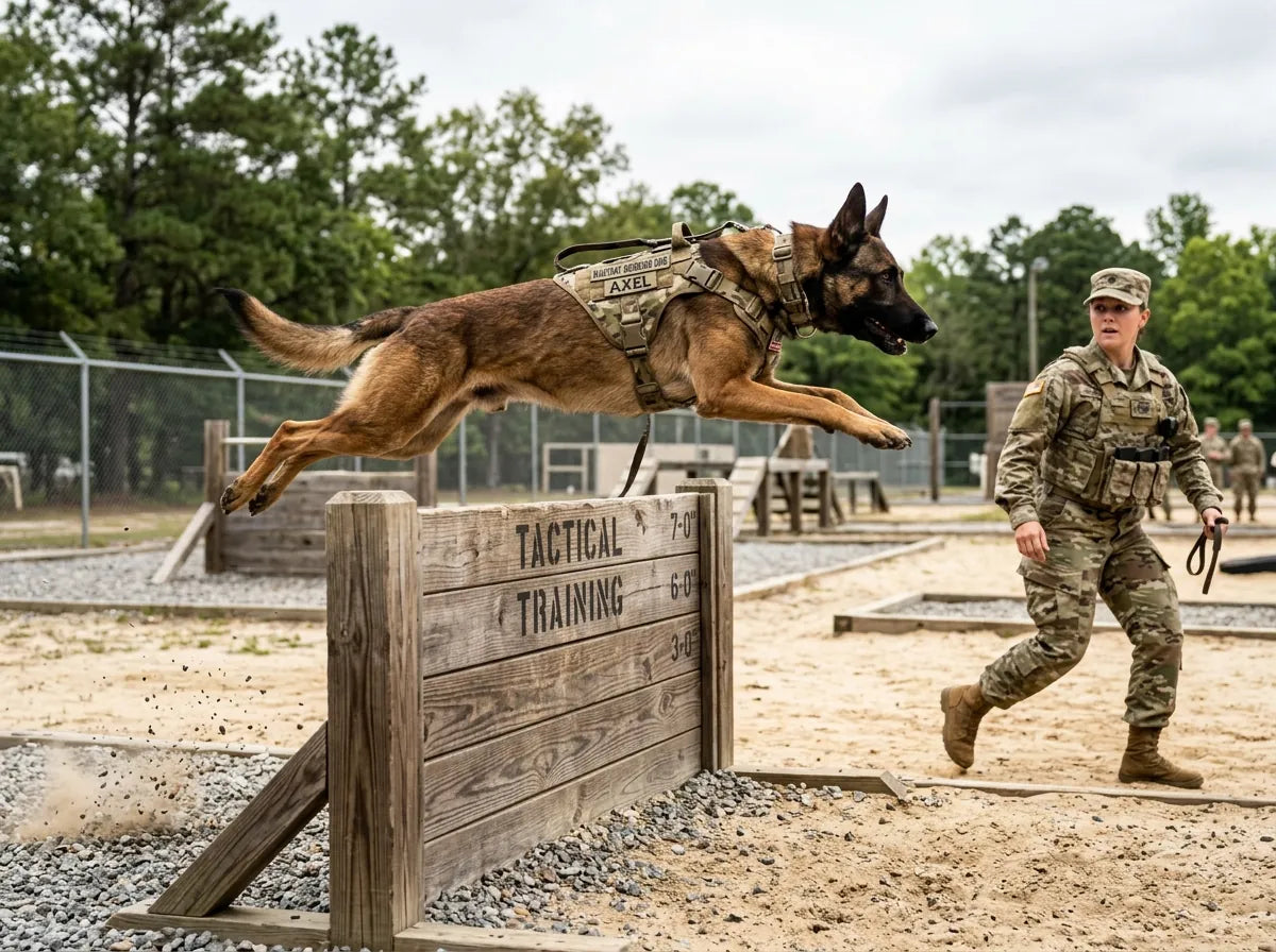 Dog in action during work or play
